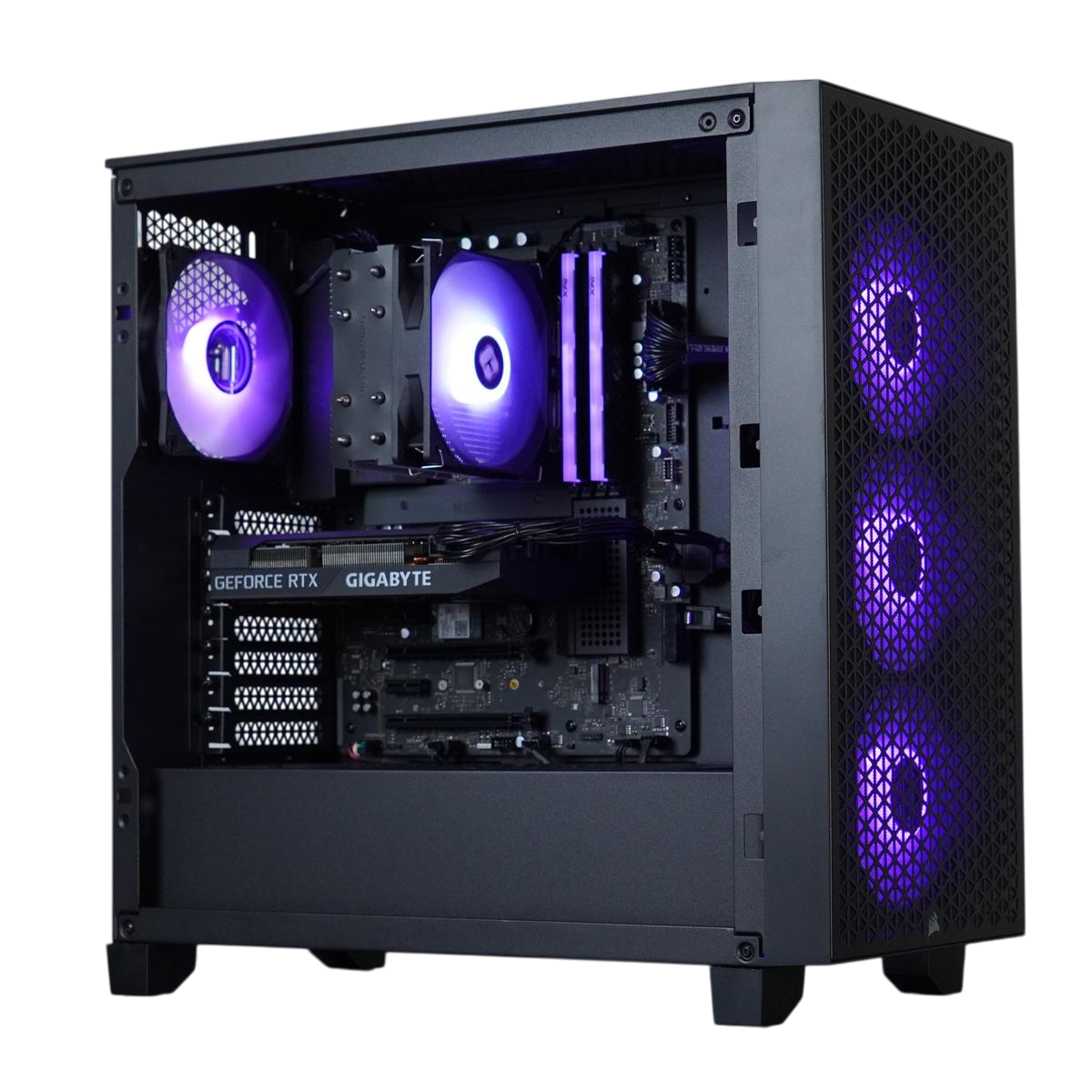Custom Gaming PC Build with Purple RGB Lighting
